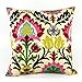 Produktbild Chloe & Olive Cinco De Mayo Kollektion, wendbar, Floral/Zig Zag Design-Dekorative Kissenbezug, Pink, Green, Yellow, Red, Blue and Ivory, 20" Pillow with Insert