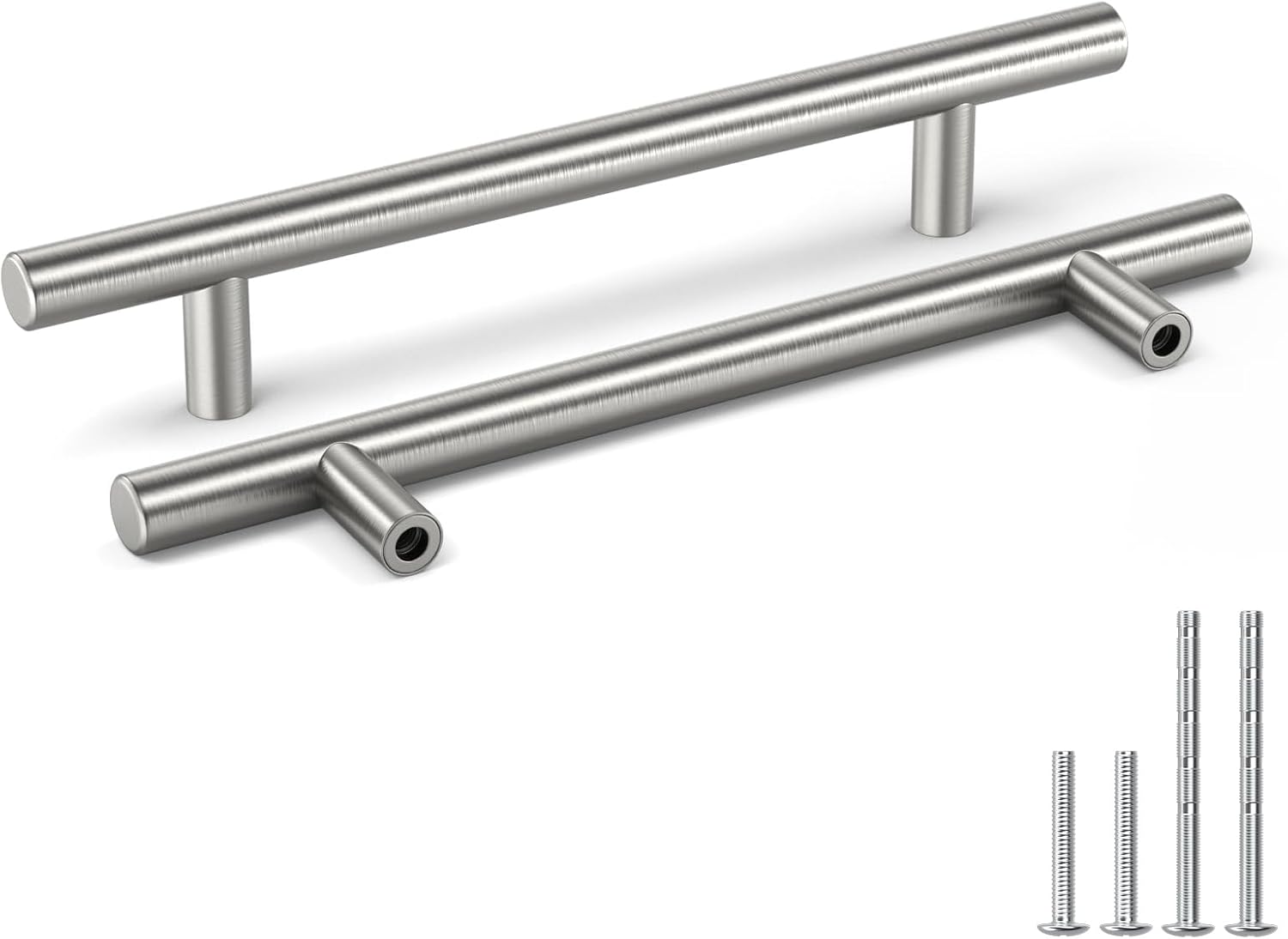 goldenwarm LS201BSS160 15 tiradores de acero inoxidable, distancia entre orificios, 160 mm, tiradores de barra para armario, cajones, puertas y cocina