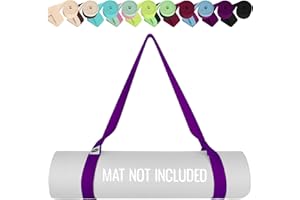 TECEUM Sangle de tapis de yoga 163 et 216 cm - Plus de 30 couleurs - Support réglable pour tous les tapis [tapis non inclus] (64 et 85 pouces)