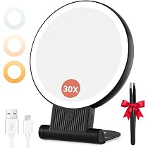 Specchio Trucco Con Luci, 10X Specchio Ingranditore Ricaricabile