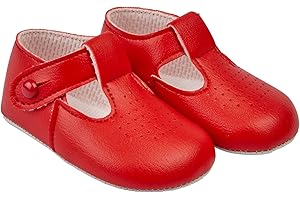 EARLY DAYS Baypods, Baby Shoes for Boys & Girls, Soft Soled Pre Walker Shoes, Soft Faux Leather Baby Boys & Baby Girls Shoes, B625 T Bar Style Shoe with Hole Punch, Made in England