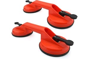 Incutex 2x poignée ventouse, ventouse capacité de levage de 100kg, ventouse double verre vitre avec 2 ventouses – orange