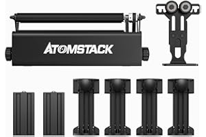 Atomstack R3 Pro Rullo rotante con modulo di supporto separabile e torri di estensione, set di rulli rotanti aggiornato Incisore laser Incisione a rulli rotanti con asse 360° Y in alluminio