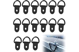 NIANOPKM Confezione da 15 anelli di ancoraggio, anello di ancoraggio a D, anelli di ancoraggio per rimorchi, per il fissaggio del carico nelle auto di fissaggio del carico (nero)