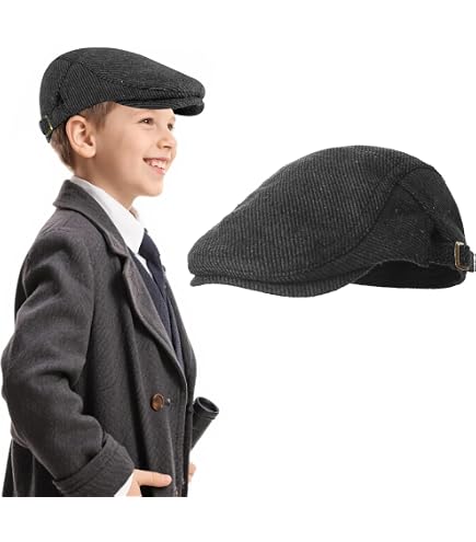 WALKER AND HAWKES - Berretto Piatto Ashton in Tweed Derby per Bambini - Tweed Blu - 48