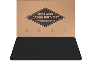 DAWNTREES Black Stone Bath Mat,Diatomite Stone Bath Shower Mat,Bathroom,Non Slip Quick Drying Diatomaceous Earth Bath mat……