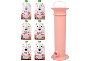 Gegong 7pcs juego de bolsa de comida para bebés, fabricantes de bolsas de color puro reutilizable, 6 bolsas para niños frutas frutas de puré de puré para niños (Pink-reusable)
