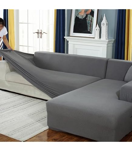 Housse Pour Canape D Angle, Avec Jupe Lavable Housse Canape Angle Extensible Avec Fond Élastique