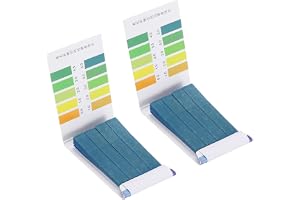 PATIKIL PH testremsor 0,5-5, 2-pack 80 indikatorpapper litmus testare för vatten mat jord alkalisk syra testning