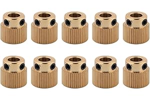 Tangxi Lot de 10 extrudeuses en Laiton 26/40 engrenage de Transmission de Dents pour CR-10.CR-10S, S4, S5, Ender 3, Ender 3 Pro, MK7 MK8 (40 Dents)