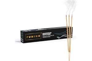 ‎FUMINO Fumino® Kalifornischer Weißer Salbei Handgemachte Räucherstäbchen - 14 Stäbchen pro Box (15g) Masala Agarbatti Joss Duftstäbchen für Entspannung, Meditation, Linderung von Stress und Ängsten