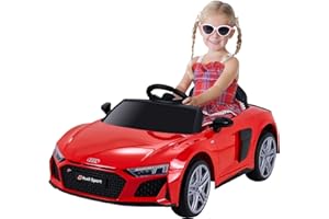 Actionbikes Motors Kinder Elektroauto Audi R8 | Fernbedienung mit First Funktion - Lizenziert - Kinderauto elektrisch - Elektrofahrzeuge - Spielzeugauto - Elektro Auto für Kinder ab 3 Jahre (Rot)