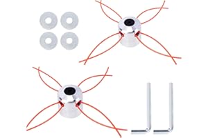COEWUR 2pcs Testina Decespugliatore Universale in Alluminio con Rondella e Chiave Testina Tagliaerba per Decespugliatore Arbusti Prati Giardini Parchi (2 Testina + 8 Corda)