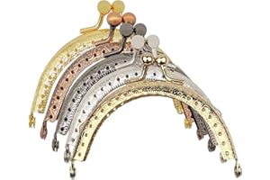 KALSEY 5 Pezzi Telaio Borsa Metallo, Portamonete Telaio, Telaio in Metallo per Borsa, Cornici Borsa, Chiusura per Borsa Clic Clac per Portamonete Borsetta Fai da Te, 8,5 cm (5 Colori)