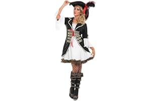 Fun Shack Disfraz Pirata Mujer Capitana,Disfraz Pirata Adulto Mujer, Disfraz Corsario Mujer, Disfraz Halloween Pirata Mujer, Disfraz Mujer Carnaval