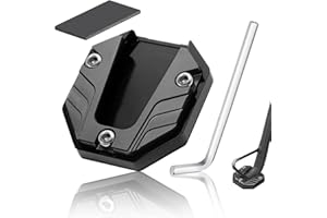GBULTR Universal Motorrad Ständer Fuß,Motorradseitenständer, CNC-Aluminium Verlängerungsplatte,Seitenständer Verlängerung für Motorrad, Oxidations- und Korrosionsschutz, robuster Motorradständer - Schwarz