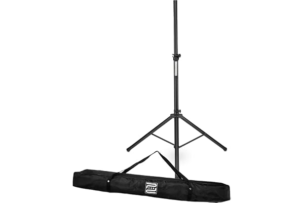 Pronomic SPS-1A Pied d’Enceinte Aluminium, trépied Large et Stable, Hauteur 125-185 cm. Support pour Enceintes, fléchettes ou Photo. Sac Inclus.