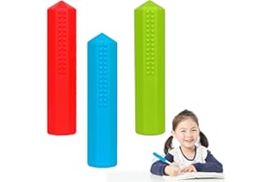 CUVZORA 3 Pièces Embout de Crayon à Machouiller - Embouts Sensoriels Colorés en Silicone pour Enfants, Outils Idéaux pour l'Autisme, TDAH et Le Mâchonnement