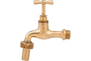 BFG Grifo de Jardín con Acoplamiento para Manguera, Entrada 3/4" BSP - Grifo Vintage de Latón, Presión Máx. 10 Bar, Temperatura de Funcionamiento 65°C (Máx. 90°C) para Interior y Exterior