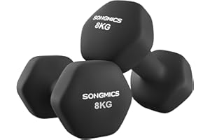 SONGMICS Set of 2 Hex Dumbbells with Neoprene Coating for Strength Training, Fitness, Home Workout