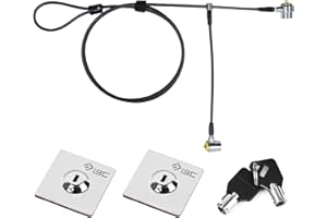 I3C Laptop Lock, Combination Security Lock Cable with Keys and Anchor Plate, Anti Theft Lock for compatible with Tablets, Smart Phones, Business Electronics, Monitors (2 Laptop Locks Head)