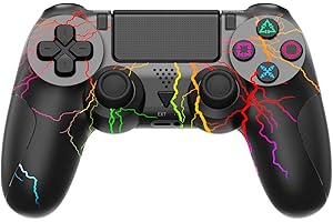 RCCBOOST Mando inalámbrico para ps4/pro slim, controlador para ps4 con batería de 1000mah, soporte de doble vibración, giroscopio de seis ejes, Jack audio de 3,5 mm,2024 nuevo controlador con luz RGB