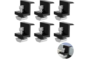 KIKIGOAL Zentralklemme 30mm Schwarz, 6pcs Solarpanel-Montage-Endklemmen-Kit, Solar-Endklemme einstellbar Solar-Panel für PV-Solarmodul-Montage auf dem Dach, Z-Bracket Solar-Panel-Montage-Klammer
