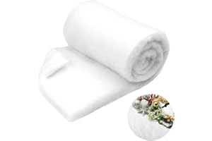 Hopton Watte Deko Weihnachten, Schneematte Deko, Schneewatte, Kunstschnee Matte, Schneewatte Deko, Künstlicher Schnee für Weihnachtsdekorationen, Dorf-Displays, Unter Dem Weihnachtsbaum (150X40cm)