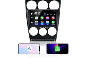 EZoneTronics Android 13 Radio Coche para Mazda 6 Atenza 2002-2008 con Wireless Carplay Android Auto 2 DIN 9 Pulgadas Pantalla táctil GPS navegación SWC Bluetooth USB WiFi FM/RDS Radio Player 2G +32G