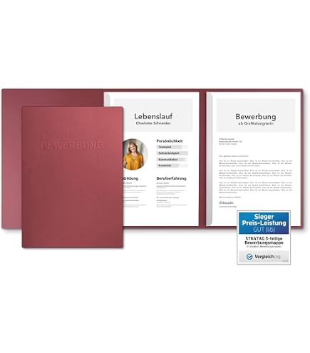 Pack of 10 3-Part Application folders Cognac with 2 Clamping Rails in