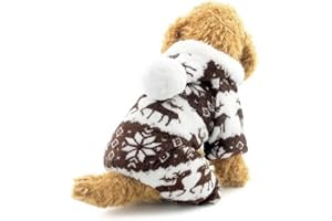 Ranphy Pyjama, sweat à capuche en velours doux motif renne pour chien et chiot