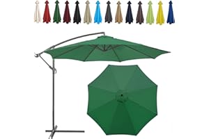 DHGVCED Auvent De Remplacement Pour Parasol, 2 M/2.7 M/300 CM, 6 Baleines/8 Baleines, Tissu De Rechange Pour Parasol, Toile De Rechange Pour Parasol Remplacez L'ancien Auvent Auvent De Rechange(Color:Green,Si