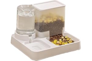 YIYILU Distributeur Croquettes Chat/de Nourriture 2 en 1, Distributeur Automatique d'aliments et d'eau Animaux de Compagnie de Petite