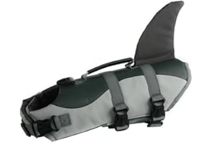 HALAWAKA Dog Life Jacket Vest Professional Pets Swimming Training Clothes with Lift Assist Handle Cosplay (M, Shark)