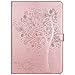 Produktbild iPad 9.7 2018 / 2017 Hülle, PU Leder Mode niedlichen Cartoon-Bilder Muster im Book Style mit Ständer Funktion und Karten Slot Schutzhülle für Apple New iPad 9.7 Zoll 2018 / 2017 Model, Roségold