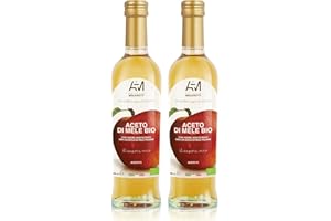 Agricola Miglioretti Aceto di Mele Biologico 2x500ml – Non Filtrato e Non Pastorizzato, Fermentato in Botti di Legno, Aroma di Mela Verde, Senza Conservanti né Additivi