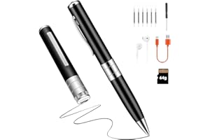 WOEAOZY Stylo Enregistrement Vocal 64 Go - Automatique et continu par Activation rotative, enregistreur Audio Invisible pour Les Cours, Les réunions, Les entretiens (Q91-01)