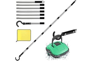 TUIBEIDAMAI Haken für Poolroboter mit Teleskopstange 255 cm, Zubehörhaken Für Pool Saugroboter, Pool Reinigungszubehör Haken, Generisch Haken für Poolreiniger Roboter Zubehör für Alle Poolroboter (Schwarz/255cm)