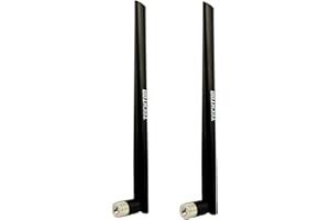 TECHTOO WiFi Antenna Dual Band 7dBi 2.4GHz/5.8GHz with RP-SMA Connector for Wireless Network Router USB Adapter PCI Card IP Camera DJI Phantom Wireless Range Extender FPV UAV Drone (Black 2-Pack)