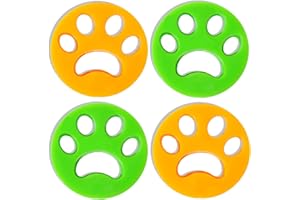 WUIIL 4PCS Silikon Haarfänger Entfernt Fell in Trockner und Waschmaschine,Tierfellwäscher Fänger Haarentferner，Wiederverwendbarer Tierhaare Waschmaschine Entfernen(Grün und Orange)
