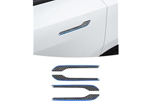 EULIMBQS Copri Maniglia per Portiera in Fibra di Carbonio per Tesla Model 3 2017-2023, Model Y 2020-2023 (Bordo Blu)