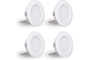 DYKUWEY 4er Set LED Einbaustrahler 12V 3W, einbaustrahler LED flach Bohrloch 55-58mm und 14mm Flache,Led Spot 12V IP44 Dimmbar Deckenspot,Möbeleinbauleuchte Einbauspots (Weiß,Warmweiß 3000k)