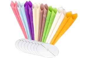 Organic Hopi Ear Candles for Blocked Ears - All Natural Ear Wax Remover GLAMZA 100% Natural Beeswax Candle - 16pcs (8 Pairs) with 8 Protective Disc Cones for Safe & Effective Ear Candling