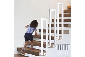 JHYCCDD Ringhiera per scale interne, ringhiera scale, corrimano, ringhiera a forma di U, ringhiera per scale esterne, corrimano nero, ringhiera per scale, per balconi corridoi (L-bianco, 100CM)