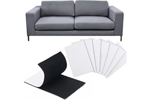 Zhaoyao Non-Slip Cushion Pad, 8 Pack Strong Adhesive Sofa Tape, Hook Loop Sofa Cushion Grippers Keep Sofa Tidy for Reduce Couch Cushions Sliding (10 x 15 CM) (Black, 10 CM x 15 CM)