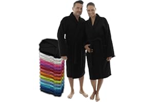 LEBENGOOD Peignoir unisexe pour femme et homme 100% coton éponge américain 400 g avec ceinture, poches, douche, peignoir doux, serviette