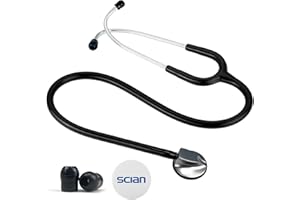 SCIAN Stethoscope for Nurse - Deluxe Single Head Stethoscope for Medical and Clinical Use, Perfect Work for Nurse Doctor Pediatric Infant (Black)