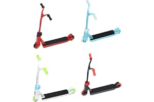 QKHCABLE Finger Scooters, Metal Finger Scooter Set, Mini Two Wheel Scooter Toy Finger Skateboard Finger Sports Finger Training Children's Educational Toys Fingertips Movement Toys Party Favors for Kids, 4PCS
