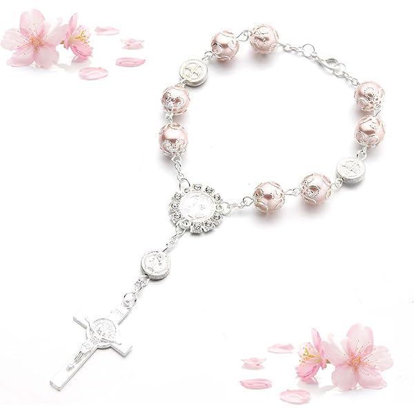 Rozenkrans ketting van metaal en parelmoer | Het Maria Winkeltje Het