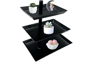 BODYGAD Alzate Per Dolci E Frutta, 3 Ripiani Portafrutta Girevole A 360° Cestino Per Pane Per Intrattenimento E Feste Espositore Per Alimenti In Metallo Piatto Da Portata Per Dessert Pasticceria Biscotti